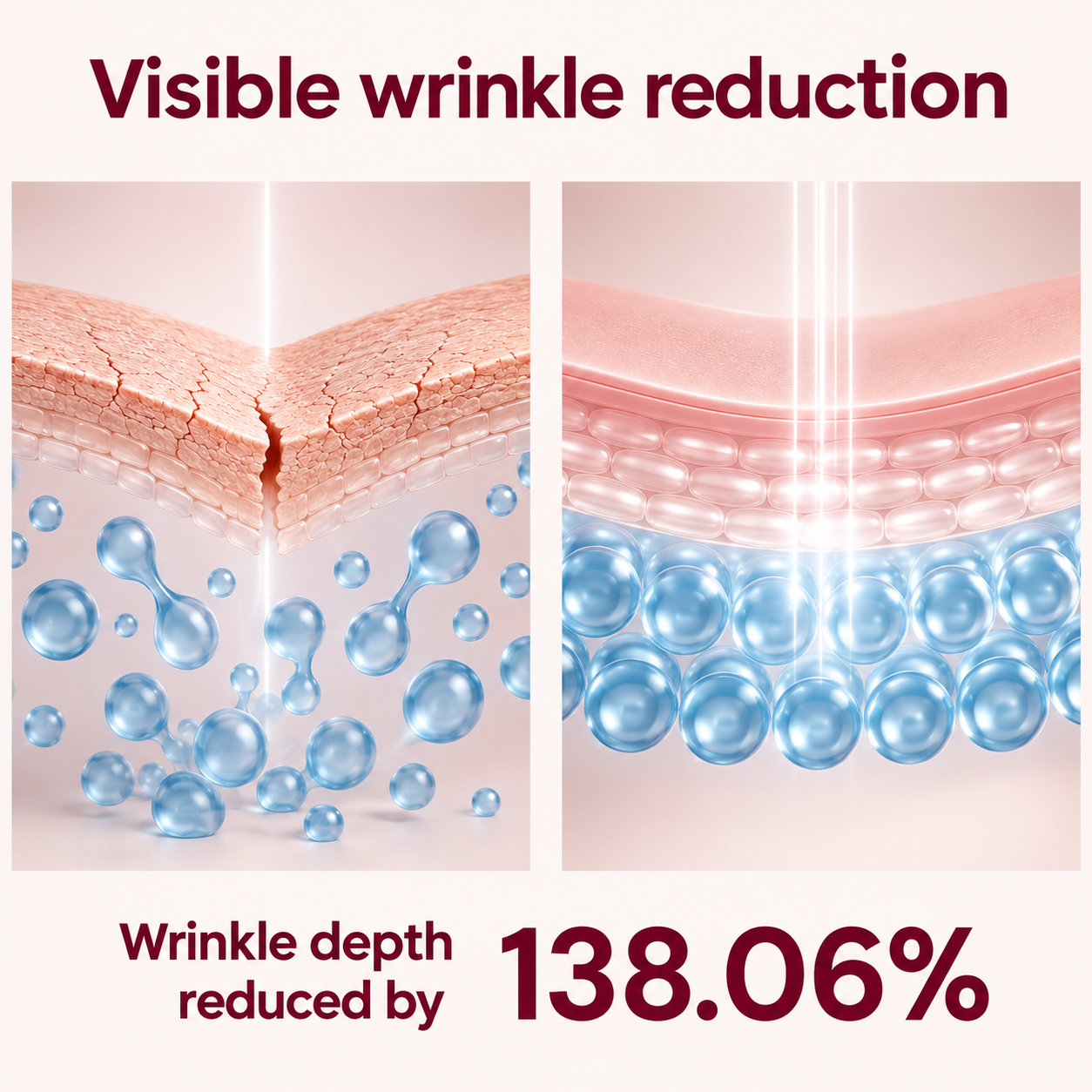 Illustration showing visibly smoother-looking skin